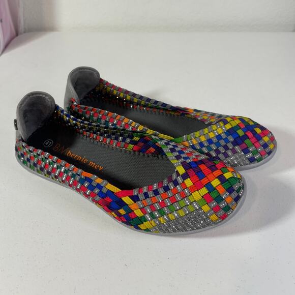 Bernie Mev Womens US Size 10 (EU 41) Catwalk Colorful Slip-On Woven Ballet Flats - Picture 3 of 7